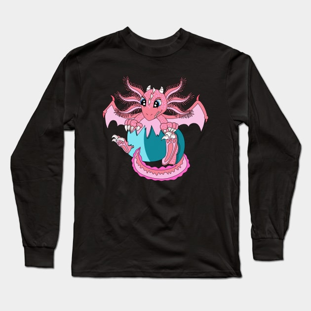 Baby Axolotl Dragon Long Sleeve T-Shirt by garciajey